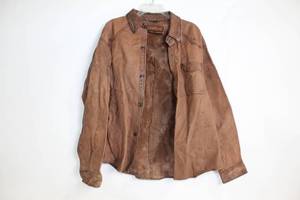 lot 20 image: Oxford & Fulham Leather Shirt Jacket - Size L