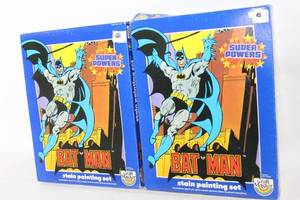 lot A-40 image: Set of 2 Sealed Batman Stain Painting Sets from 1984