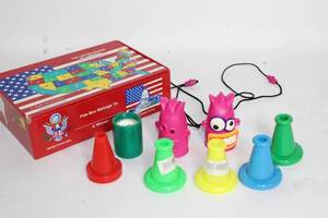 lot A-48 image: Colorful Set of Educational Toy Cones and Figures