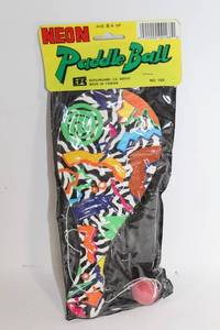 lot 52 image: Vintage Neon Paddle Ball Set in Original Packaging