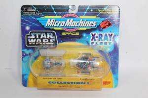 lot A-55 image: Star Wars Micro Machines X-Ray Fleet Collection I - Darth Vaders TIE Fighter & A-wing Starfighter