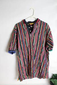 lot 184 image: Vintage Multicolor Striped Cotton Polo Shirt, Size L