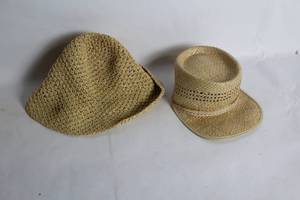 lot 200 image: Set of 2 Handcrafted Straw Hats