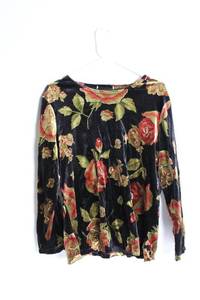 lot 224 image: Floral Patterned Velvet Long Sleeve Blouse