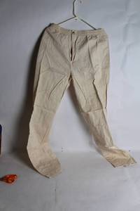 lot 233 image: Mens Beige Cotton Pants, Size 35 with Elastic Waistband
