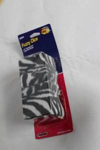 lot 269 image: Zebra Print Fuzzy Dice Car Accessories