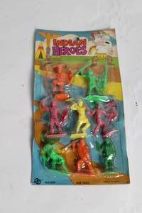 lot 272 image: Vintage Indian Heroes Plastic Toy Figurines Set