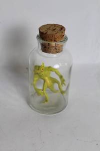 lot 274 image: Whimsical Creature in Glass Jar with Cork