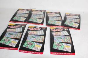 lot 298 image: Set of 8 Gag Lotto Ticket Packs - Novelty Gift