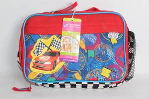 lot 308 image: Insulated Kids Lunch Bag with Race Car Design