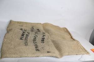 lot 367 image: Large Burlap Coffee Bean Sack from Kenya 40 x 27.5