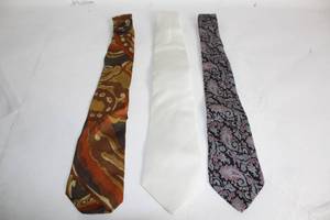 lot 408 image: Collection of 3 Silk Ties Ted Lapidus, John Ashford, Surrey Sophisticates