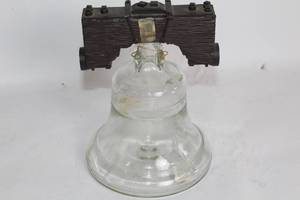 lot 424 image: Vintage Glass Bell Utah Bicentennial 1976 with Brown Plastic Mount