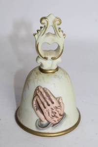 lot 428 image: Vintage Porcelain Bell with Praying Hands Motif
