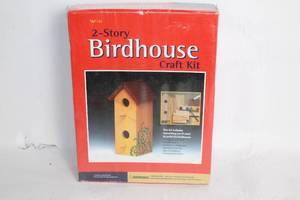 lot 431 image: Sealed 2-Story Birdhouse Craft Kit with Pre-Cut Wooden Parts