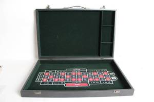 lot 443 image: Portable Roulette Game Set in Black Carrying Case