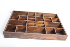 lot 452 image: Wooden Printers Type Case with Multiple Compartments
