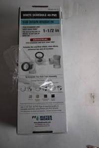 lot 9 image: White Schedule 40 PVC Tub Drain Rough-In Kit - 1 12 inch