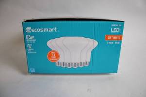 lot 50 image: Ecosmart 65W Replacement LED Soft White BR30 Light Bulbs - 6 Pack