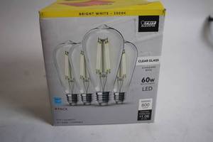 lot 53 image: Feit Electric Bright White 4-Pack 60W LED Light Bulbs