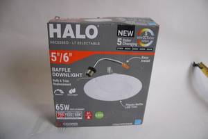 lot 54 image: HALO 56 Baffle Downlight - 65W Recessed with 5 Color Changes