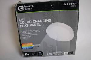 lot 57 image: LED Color Changing Flat Panel Light - 11in Dia x 1in H