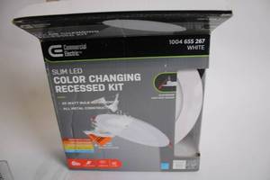lot 59 image: Commercial Electric Slim LED Color Changing Recessed Kit