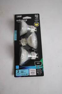lot 62 image: Feit Electric Enhance LED Flood Light Bulbs GU10 (3-Pack)