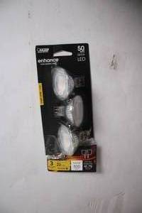 lot 63 image: 3 Pack of Feit Electric 50W Equivalent LED Bright White Bulbs