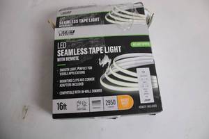 lot 67 image: 16ft LED Seamless Tape Light with Remote and Accessories