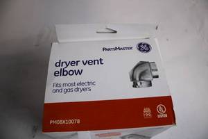 lot 80 image: Partsmaster GE Dryer Vent Elbow 90° for Electric and Gas Dryers