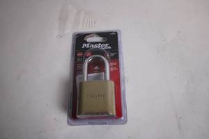 lot 97 image: Master Lock Combination Padlock with Brass Finish