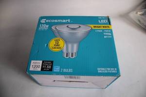lot 116 image: Ecosmart Bright White LED PAR38 Bulbs - 2 Pack