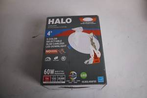 lot 125 image: Halo Canless 4-Inch LED Downlight with 5-Color Selectable Options
