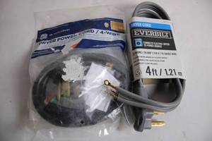 lot 127 image: GE and Everbilt 4-Wire Dryer Power Cords - Set of 2