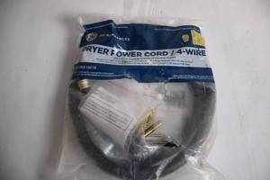 lot 129 image: GE Dryer Power Cord 4-Wire 4 Length 30 Amp