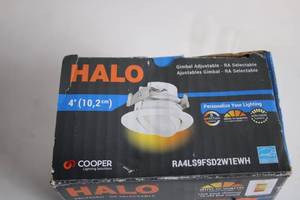 lot 133 image: Halo 4 Inch Gimbal Adjustable Recessed Lighting Fixture
