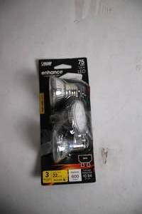 lot 140 image: Set of 3 Sylvania Enhance LED Bulbs 75W Equivalent
