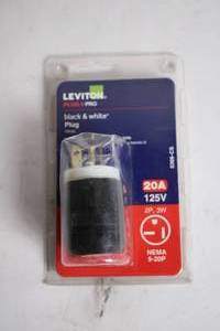lot 155 image: Leviton Black & White 20A 125V Plug NEMA 5-20P