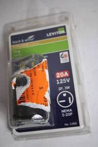 lot 163 image: Leviton NEMA 520P Plug 20A 125V - Factory Sealed