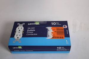 lot 202 image: Leviton 15A-125V Electrical Outlets 10-Pack