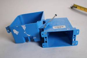 lot 206 image: Lot of Blue Electrical Outlet Boxes with Mounting Screws