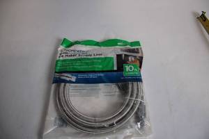 lot 224 image: Homewerks Burst Protect Ice Maker Supply Line 10 ft Braided Stainless Steel