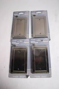 lot 239 image: Set of 4 Amerelle Designer Wallplates in Brushed Brass
