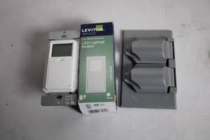 lot 253 image: Leviton Decora LED Lighted Switch and Weatherproof Outlet Cover