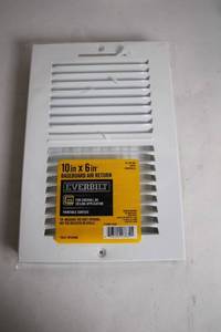 lot 291 image: Everbilt 10 in x 6 in Baseboard Air Return Vent, White