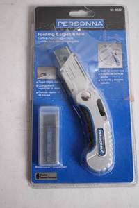 lot 313 image: Personna Folding Carpet Knife with Spare Blades