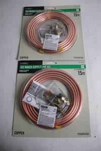 lot 340 image: Set of 2 EverBuilt 15ft Copper Ice Maker Supply Line Kits