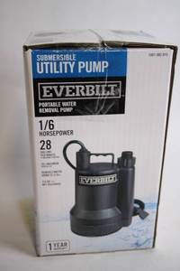lot 347 image: Everbilt Submersible Utility Pump 16 HP Water Removal