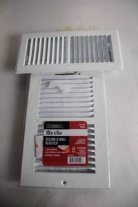 lot 352 image: Everbilt 10in x 6in Ceiling & Wall Registers, 2-pack